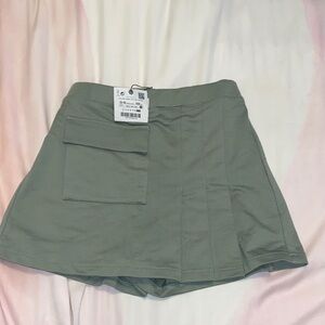 Zara Olive Green Pleated Girls Skorts Size 13/14 NEW
